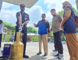 Jelang Mudik Tim Gabungan Polres Kediri Kota Sidak SPBU Periksa Takaran dan Stok BBM