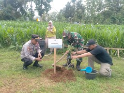 Lestarikan Alam Koramil 0810/18 Ngetos, Forpicam Dan Warga Melaksanakan Penanaman Pohon.