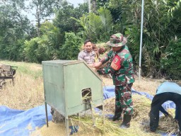 Babinsa Koramil 0810/18 Ngetos Bersama Bhabinkamtibmas Bersinergi Dukung Program Swasembada Pangan