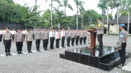 Polres Nganjuk Gelar Apel Besar, Kapolres Tekankan Pengamanan Humanis dan Kesiapsiagaan Jelang Puasa