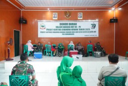 Penuhi Stok Darah PMI Nganjuk || Bakti Sosial Donor Darah Peringati HUT Ke-79 Persit Kartika Chandra Kirana
