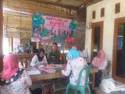 Babinsa Koramil 0810/20 Ngluyu Serka Kusminto Melaksanakan Pendampingan Posyandu Kesehatan