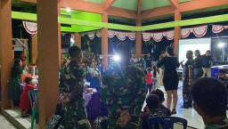 Satgas TMMD 124 Kodim Nganjuk Hibur Warga Dengan Organ Tunggal