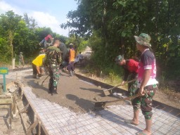 Tim Satgas TMMD 124 Kodim Prioritaskan Jalan Rabat Beton
