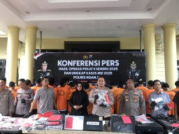 Sebulan Puluhan Kasus Diungkap Polres Nganjuk dalam Operasi Pekat