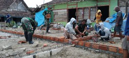 TMMD Sasaran Rumah Tidak Layak Huni (RTLH) Mulai Dibongkar Satgas TMMD 124 Kodim Nganjuk