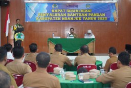 Sosialisasi Penyaluran Bantuan Pangan di Kabupaten Nganjuk Digelar di Makodim 0810/Nganjuk