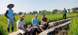 Babinsa Bersama Warga Gotong Royong Bersihkan Saluran Irigasi