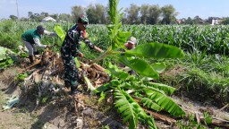 Kegiatan Kerja Bakti Pembersihan Saluran Air di Kelurahan Kartoharjo Koramil 0810/01 Nganjuk