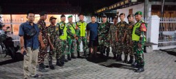 Patroli Gabungan Koramil 0810/16 Sukomoro dan Banser Wujudkan Kamtibmas di Kecamatan Sukomoro