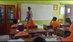 Babinsa Koramil 0810/02 Bagor Berikan Wasbang Kepada Siswa-Siswi SDN 2 Ngumpul