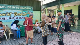 Koramil 0810/15 Rejoso Bersama Persit Gelar Kegiatan Jumat Berkah