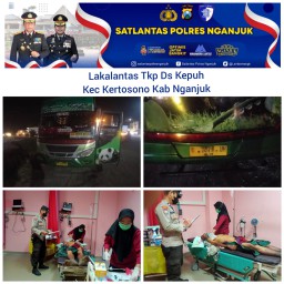 Tragis! Pejalan Kaki di Kertosono Tewas Ditabrak Bus Restu saat Menyeberang