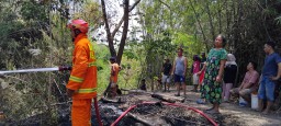 Gagal Kontrol Api Bakar Sampah, Rumpun Bambu di Kedungdowo Nganjuk Hangus Terbakar