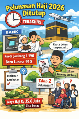 Kuota Haji Jombang Belum Terpenuhi, Tahap Pertama Pelunasan Bipih Resmi Ditutup