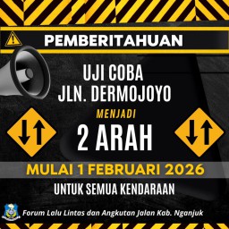 Uji Coba Jalan Dermojoyo Nganjuk Jadi Dua Arah Dimulai Hari Ini, Percepat Response Time Damkar