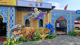 Pospam Mudik Nganjuk Bertransformasi Jadi Istana Aladdin, untuk Hilangkan Kepenatan