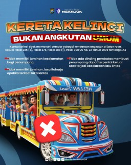 Berdasarkan UU LLAJ, Kereta Kelinci Dilarang Beroperasi di Jalan Raya Nganjuk