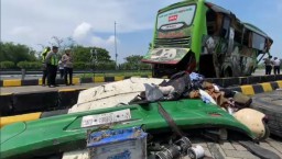Gunakan Teknologi TAA, Polisi Selidiki Penyebab Bus Restu Terguling di Tol Jombang