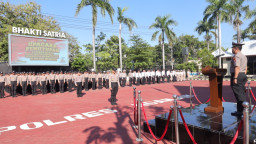 Latja Brimob Selesai, Kapolres Nganjuk : "Jadilah Polisi yang Ikhlas Melayani"