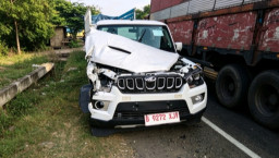 Terlibat Kecelakaan Beruntun di Karangjati Ngawi, Pick Up KDMP Ringsek