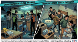 Satu Hari Dua Lokasi, Satresnarkoba Polres Nganjuk Ringkus 3 Pengedar Pil Dobel L