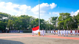 Upacara Peringati HUT ke-81 RI, Bupati Marhaen Ajak Seluruh Elemen Bersatu Bangun Nganjuk