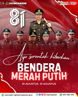 Semarakkan Bulan Kemerdekaan, Kajari Nganjuk Ajak Masyarakat Kibarkan Merah Putih Sepanjang Agustus