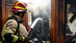 Atap Kamar Membara, Rumah Warga Gondang Nganjuk Ludes Terbakar