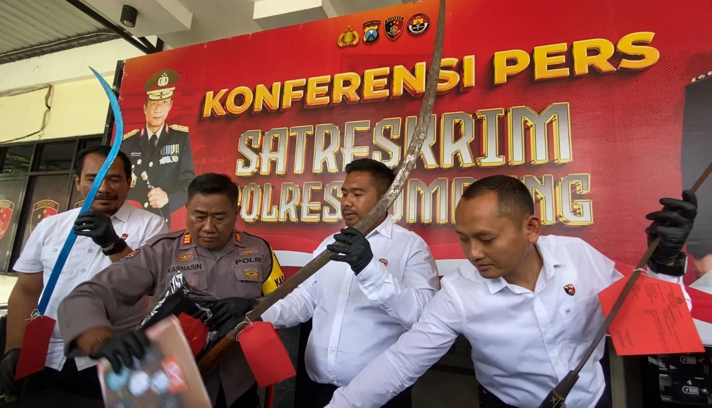 Konvoi Bawa Celurit dan Bom Bondet, Empat Pemuda Ditangkap Polres Jombang