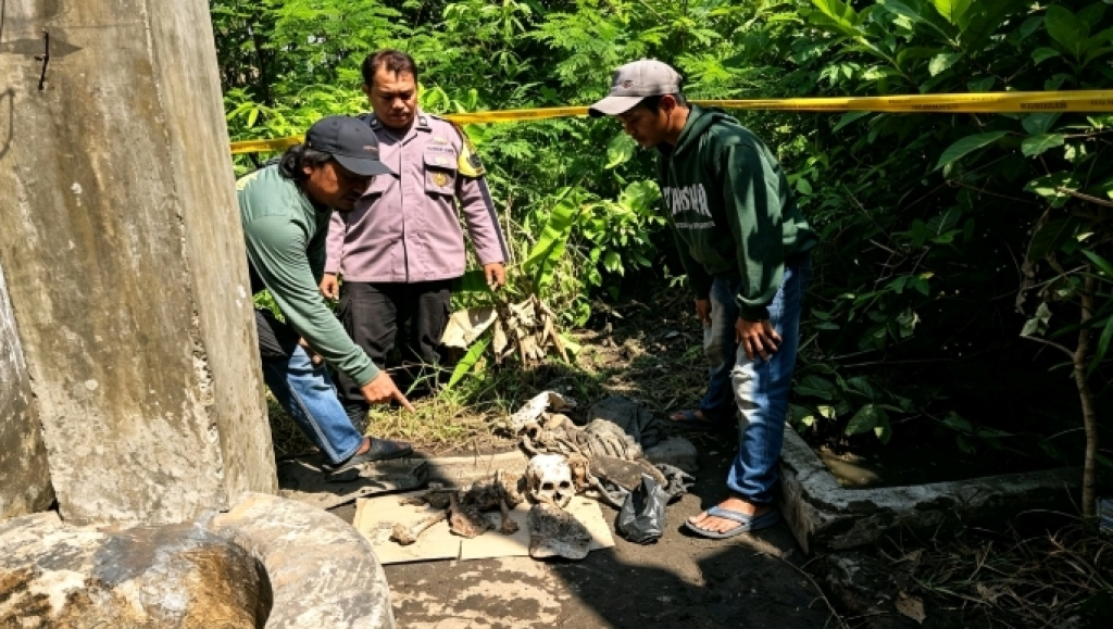 Penemuan Kerangka Pemuda di Sumur Tua Gegerkan Warga Prambon Nganjuk 