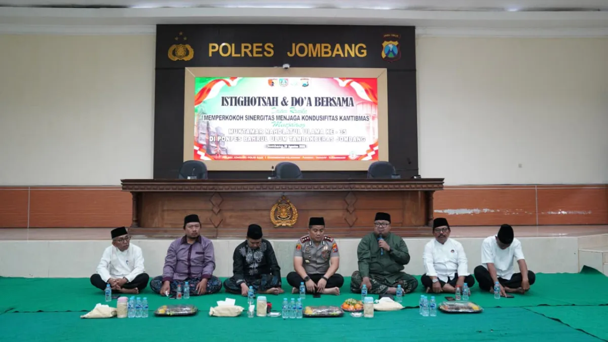 Sambut Muktamar NU ke-35, Polres Jombang Gandeng Ulama dan Perguruan Silat Gelar Istighosah Bersama