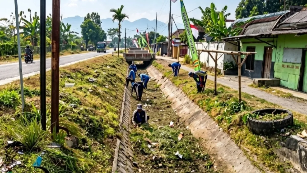 Cegah Penyumbatan, Pemkab Nganjuk Normalisasi Saluran Irigasi Desa Bukur
