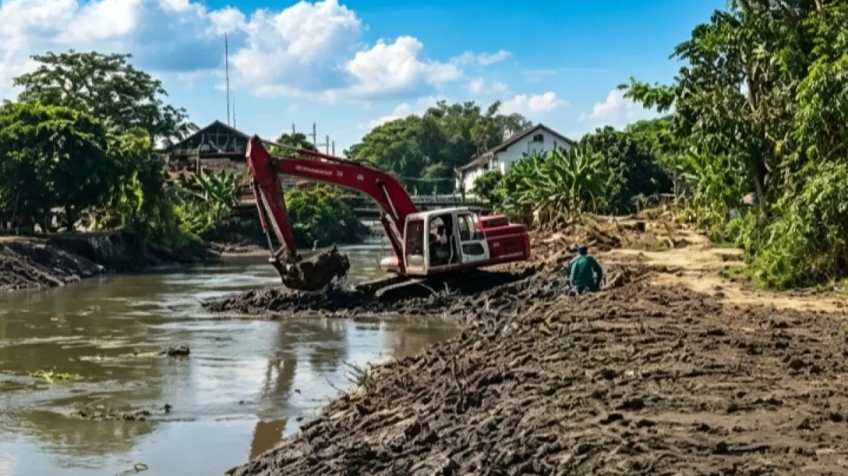Cegah Krisis Air Jelang Musim Tanam, Pemkab Nganjuk Bergerak Masif Normalisasi Dam Kali Bumbung