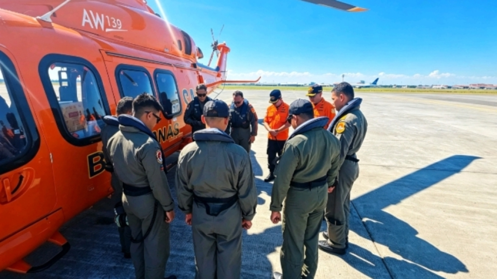Helikopter Basarnas Dikerahkan Cari Bangkai KMP Mutiara Sentosa II dan Korban Hilang