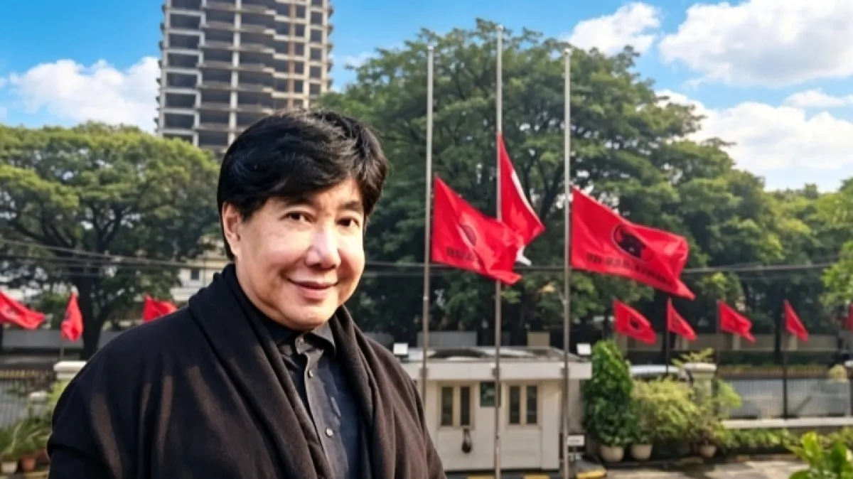 Hormati Wafatnya Guruh Soekarnoputra, DPC PDI Perjuangan Nganjuk Kibarkan Bendera Setengah Tiang