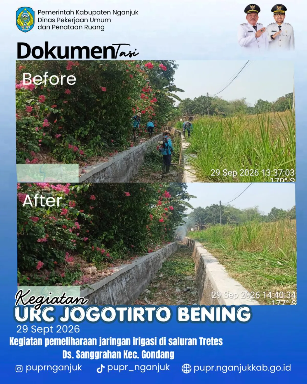 URC Jogotirto Bening Beraksi, Saluran Tretes di Sanggrahan Kembali Bersih dan Lancar