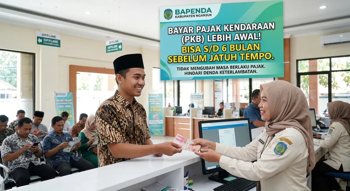 Bisa Bayar Pajak Kendaraan 6 Bulan Lebih Awal, Warga Nganjuk Kini Tak Perlu Takut Denda Keterlambatan