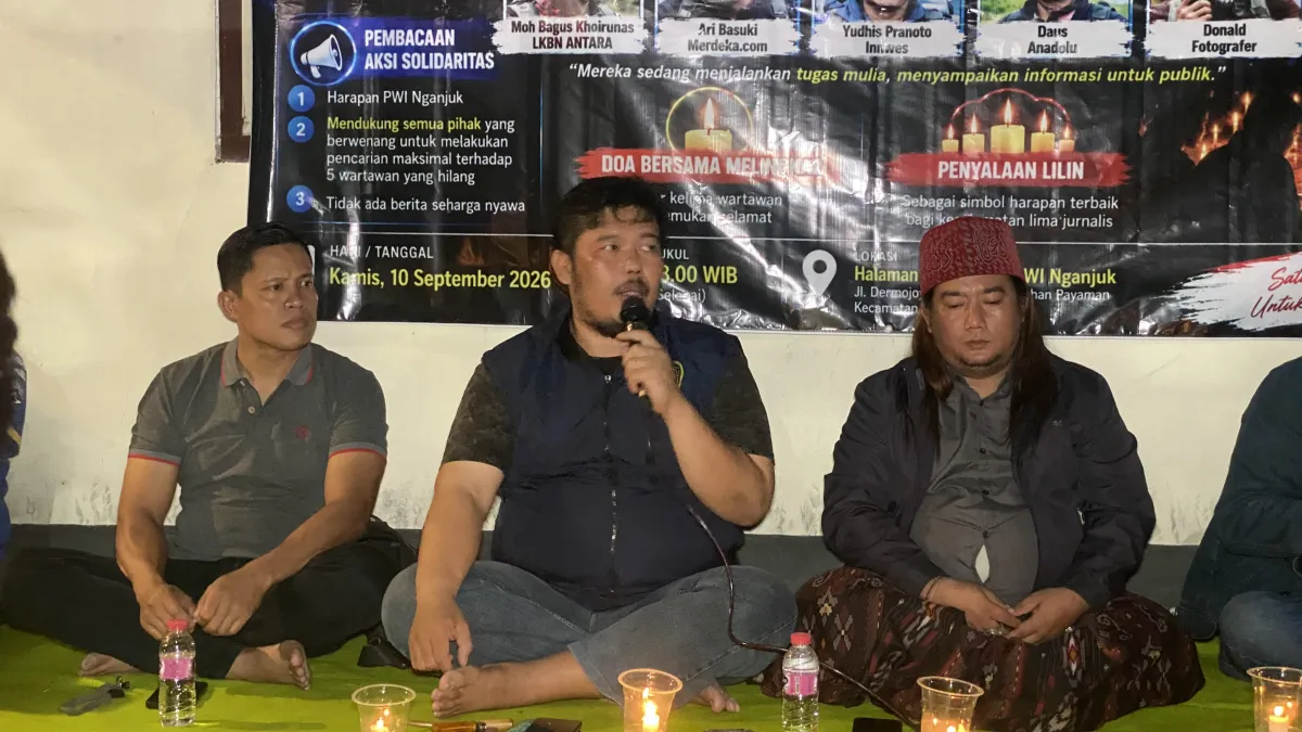 PWI Nganjuk Gelar Aksi Solidaritas Kirim Doa untuk 5 Jurnalis Hilang di Selat Sunda