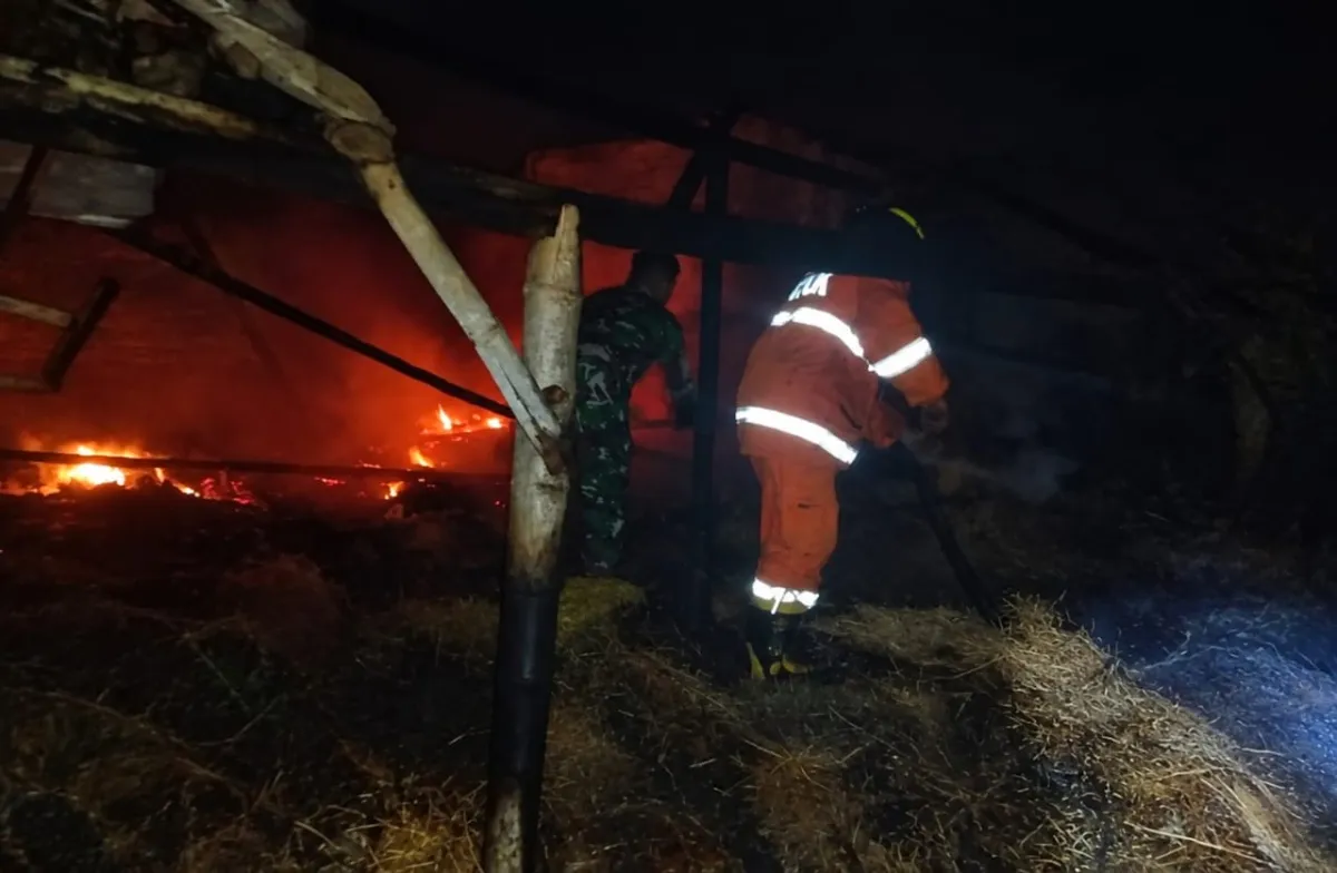 Ditinggal Cari Pakan Sapi, Rumah Warga Tanjunganom Dibakar Kakak Kandung