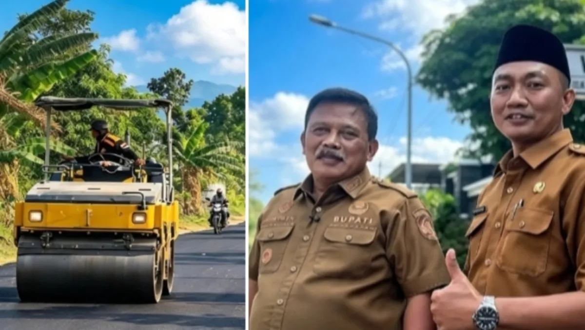 Kini Mulus Banget, Bupati Marhaen Cek Langsung Pengerjaan Jalan Hotmix di Wilangan