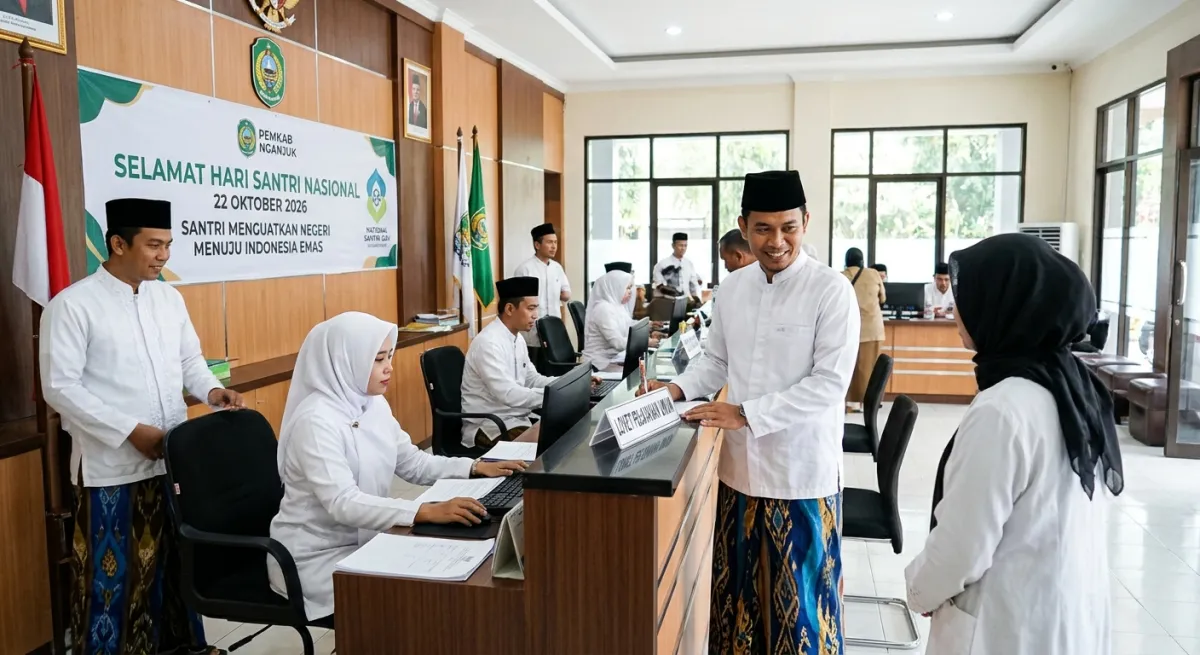 Peringati HSN 2026, Pemkab Nganjuk Imbau ASN Muslim Kenakan Busana Santri 