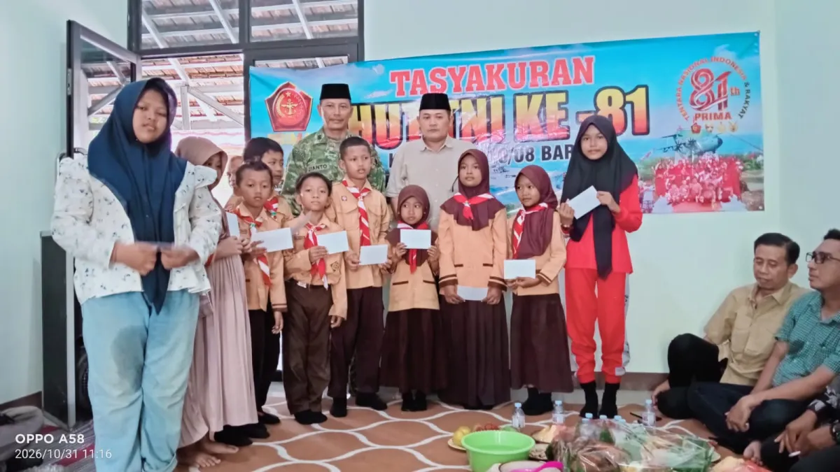Sinergi Kuat TNI-Polri dan Rakyat, Koramil Baron Gelar Doa Bersama dan Santuni Anak Yatim di HUT ke-81 TNI