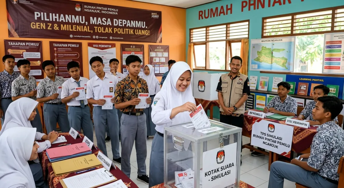 Lebih dari Separuh Pemilih Nganjuk Anak Muda, KPU Minta Gen Z Bedah Rekam Jejak Calon & Tolak Politik Uang