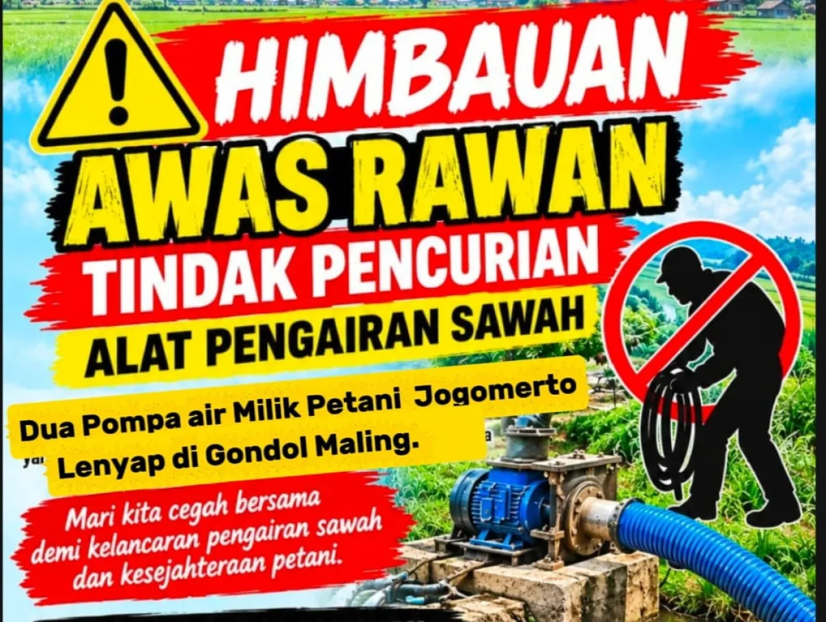 Aksi Maling Alsintan Meresahkan di Nganjuk, Dua Mesin Pompa Air Petani Jogomerto Ludes Digasak