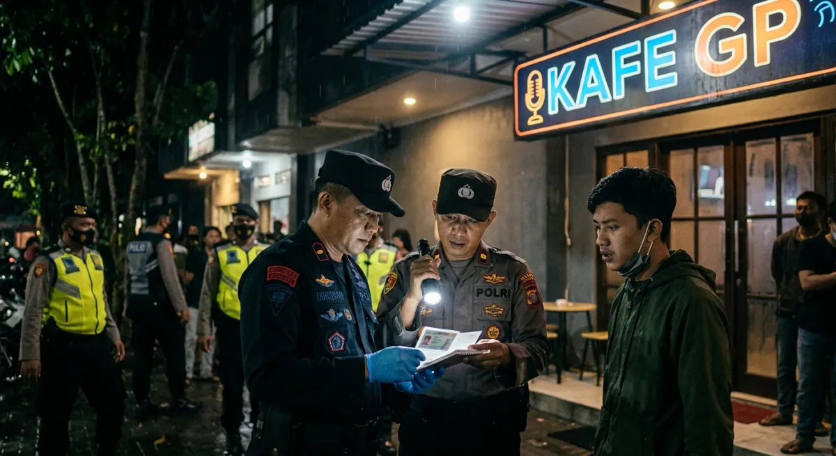 Razia Gabungan Polres Blitar Kota Amankan Pengunjung Kafe Positif Narkoba