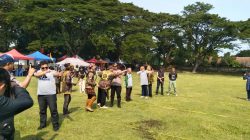 Pertama kali di gelar di Nganjuk Panahan tradisional Kuto angin DPD Perdana Jatim Series 1 Agenda di buka kepala dinas Porabudpar Nganjuk .