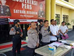 Polres Nganjuk Tangkap Pelaku Pencuri Pompa Air Pertanian yang Beraksi di 8 TKP