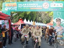 Ribuan Warga Nganjuk Gowes Bareng Kapolres Sambut Hari Bhayangkara ke-78