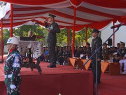 Dandim Nganjuk Pimpin Upacara Penurunan Bendera HUT RI Ke -79
